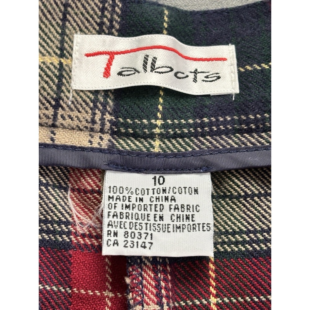 Vintage Talbots Plaid Pleated Bermuda Shorts 10 Twee Preppy High Waist Academia - Picture 2 of 10